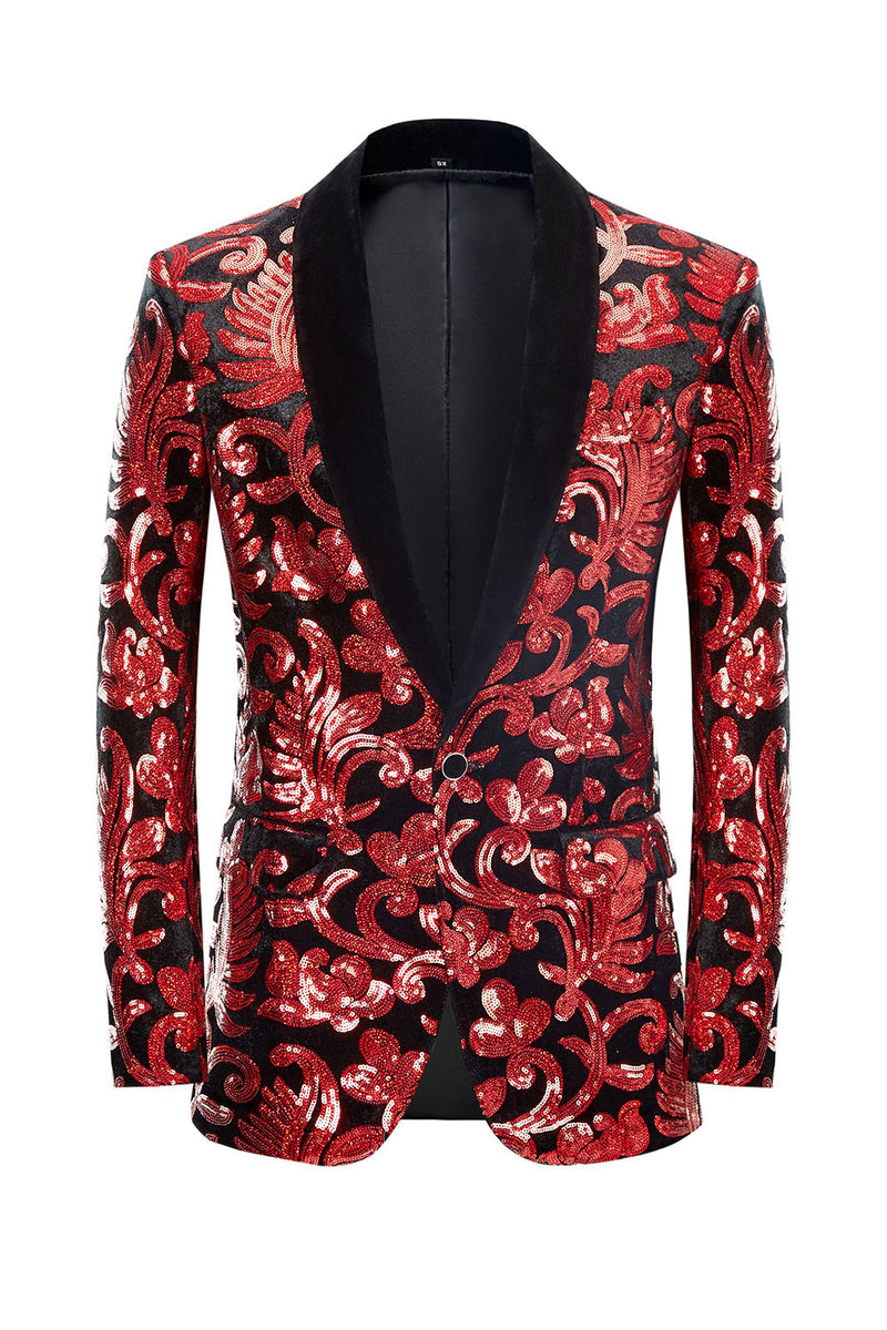 Load image into Gallery viewer, Red Sequins Men&#39;s 2 Pieces Suits