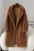 Load image into Gallery viewer, Brown Notched Lapel Long Teddy Wool coat