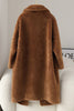 Load image into Gallery viewer, Brown Notched Lapel Long Teddy Wool coat