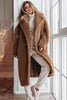 Load image into Gallery viewer, Brown Notched Lapel Long Teddy Wool coat