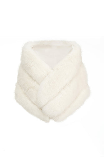 White Faux Fur Wrap