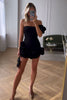 Load image into Gallery viewer, Black One Shoulder Tight Ruffled Short Prom Dress