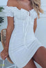 Load image into Gallery viewer, Bodycon Off-Shoulder Litter White Dress with Ruffle