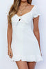 Load image into Gallery viewer, Fit And Flare White Mini Graduation Dress