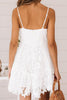 Load image into Gallery viewer, Simple Spaghetti Straps White Lace Mini Graduation Dress