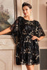 Load image into Gallery viewer, Sparkly Black Sequins Flapper Dress with Batwing Sleeves