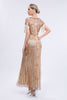 Load image into Gallery viewer, Fringes Glitter Short Sleeves Long Flapper Dress