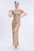 Load image into Gallery viewer, Fringes Glitter Short Sleeves Long Flapper Dress