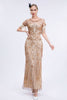 Load image into Gallery viewer, Fringes Glitter Short Sleeves Long Flapper Dress