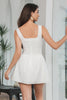 Load image into Gallery viewer, White A-Line Short Graduation Dress with Lace