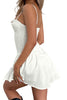 Load image into Gallery viewer, White A-Line Spaghetti Straps Short Graduation Dress