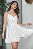 Load image into Gallery viewer, A-Line White Short Graduation Dress with Bow