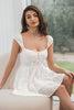 Load image into Gallery viewer, Simple White A-Line Short Graduation Dress