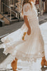 Load image into Gallery viewer, White A Line Long Boho Lace Engagement Party Dress