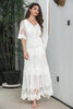 Load image into Gallery viewer, White A Line Long Boho Lace Engagement Party Dress