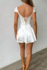 Load image into Gallery viewer, Sexy A-line Cap Sleeves Little White Dress with Lace