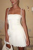 Load image into Gallery viewer, A-Line Spaghetti Straps Little White Mini Graduation Dress