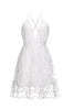 Load image into Gallery viewer, A-Line Spaghetti Straps Cross Back Short White Wedding Dress