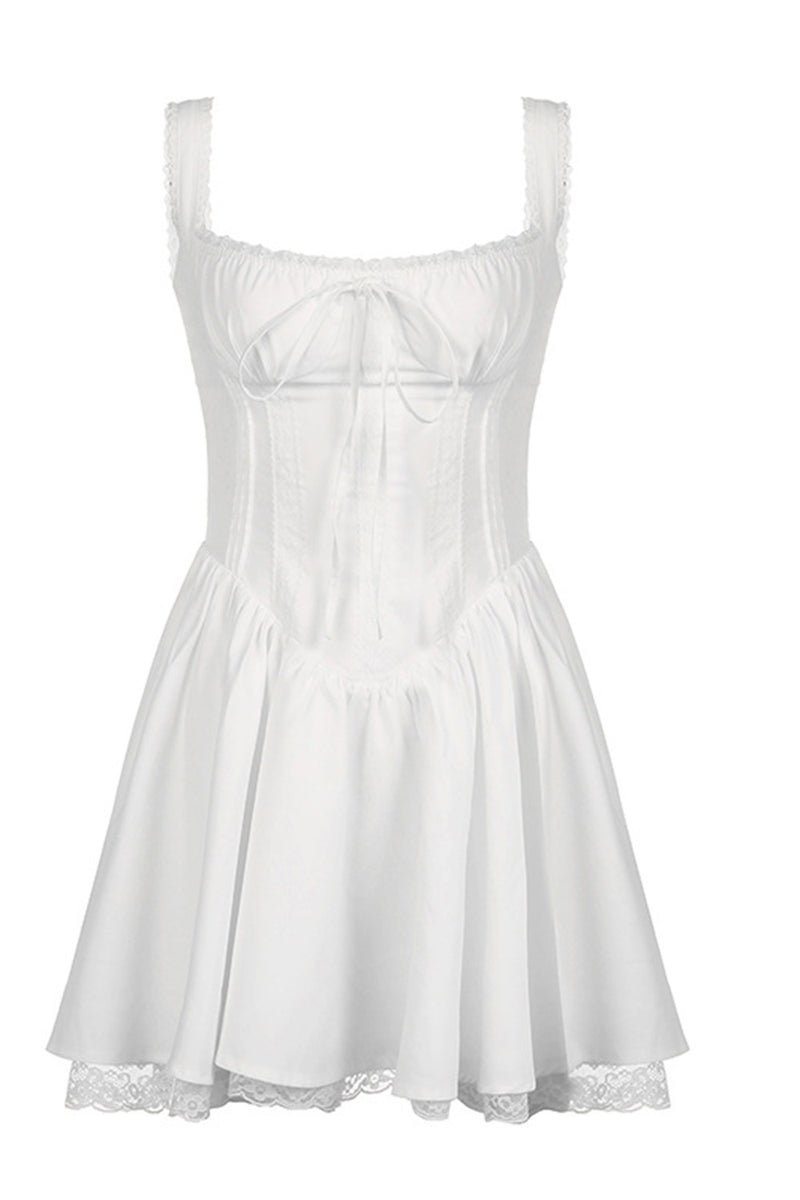 Load image into Gallery viewer, Charming A-Line Straps Mini White Graduation Dress