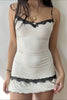 Load image into Gallery viewer, Short Mini Spaghetti Straps Little White Dress With Polka Dots