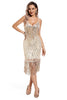 Load image into Gallery viewer, Glitter Blush Fringed Spaghetti Straps 1920s Gatsby Dress