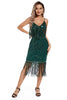 Load image into Gallery viewer, Glitter Blush Fringed Spaghetti Straps 1920s Gatsby Dress