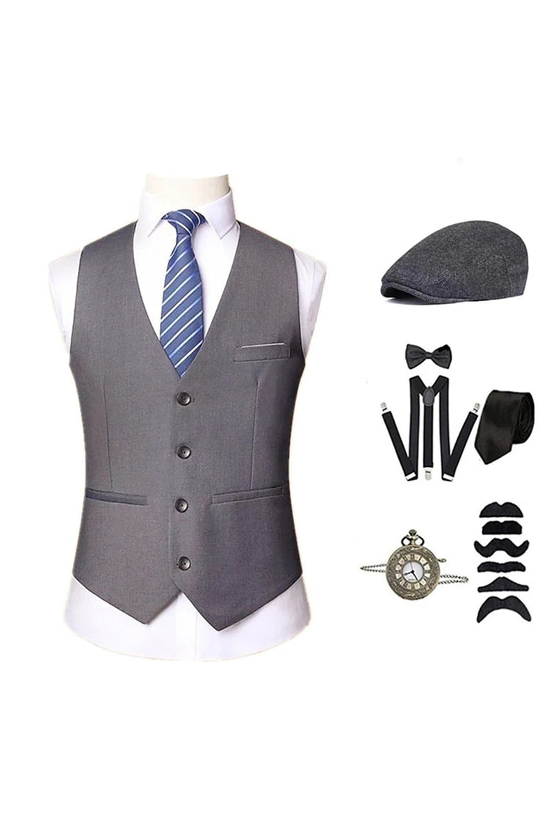 Load image into Gallery viewer, Black Men&#39;s Vest with Accessories Set