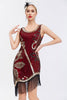 Load image into Gallery viewer, Glitter Beaded Black 1920s Dress with Fringes