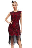 Load image into Gallery viewer, Glitter Black Sequins 1920s Gatsby Dress with Fringes