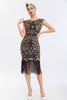 Load image into Gallery viewer, Glitter Black Sequins 1920s Gatsby Dress with Fringes