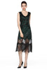 Load image into Gallery viewer, Sparkly Black Golden Fringed 1920s Flapper Dress