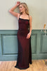 Load image into Gallery viewer, Black Red Spaghetti Straps Mermaid Long Prom Dress with Slit