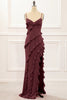 Load image into Gallery viewer, Dark Green Backless Spaghetti Straps Prom Dress With Slit