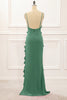 Load image into Gallery viewer, Mint Green Backless Spaghetti Straps Prom Dress With Slit