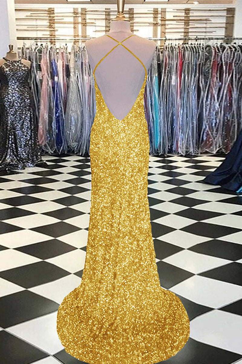 Load image into Gallery viewer, Royal Blue Sequin Mermaid Prom Dress