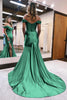 Load image into Gallery viewer, Queendancer Sparkly Hunter Green Beaded Mermaid Long Prom Dress with Slit _2