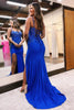 Load image into Gallery viewer, Royal Blue Spaghetti Straps Long Prom Dress with Beading