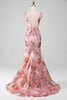 Load image into Gallery viewer, Blush Sparkly Sequin Mermaid Long Prom Dress With Slit