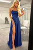 Load image into Gallery viewer, Royal Blue Halter Backless A Line Prom Dress