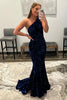 Load image into Gallery viewer, Burgundy Mermaid Sequins Long Prom Dress