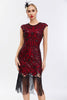 Load image into Gallery viewer, Glitter Black Sequins 1920s Gatsby Dress with Fringes