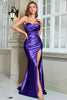 Load image into Gallery viewer, Dark Green Mermaid Spaghetti Straps Long Prom Dress With Slit