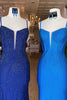 Load image into Gallery viewer, Sparkly Blue Corset Sequins Mermaid Long Prom Dress