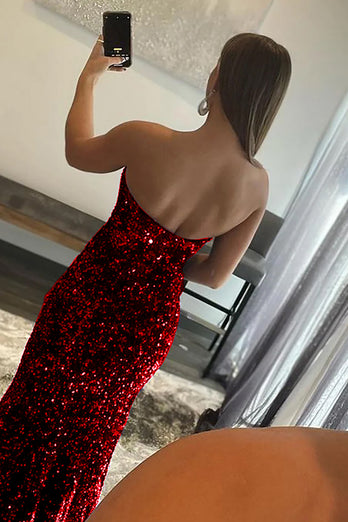 Mermaid Black Sequin Prom Dress