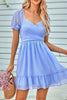 Load image into Gallery viewer, Short Sleeves V-Neck Graduation Dress With Belt