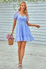 Load image into Gallery viewer, Short Sleeves V-Neck Graduation Dress With Belt