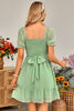 Load image into Gallery viewer, Short Sleeves V-Neck Graduation Dress With Belt