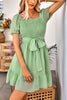 Load image into Gallery viewer, Short Sleeves V-Neck Graduation Dress With Belt