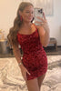 Load image into Gallery viewer, Red Tight Sequins Backless Party Dress