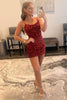 Load image into Gallery viewer, Red Tight Sequins Backless Party Dress